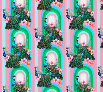 Peacocks in Miami Wallpaper by Miss Lolo