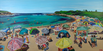 Umbrellas by the Bay by Rachel Rae