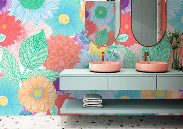 Flower Power Vinyl Wallpaper