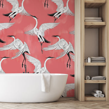 Heron's Landing Removable Bathroom Wallpaper