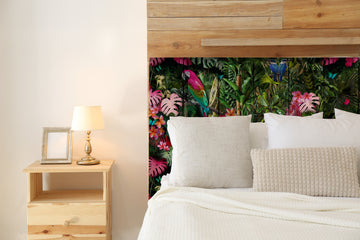 We have turned our gorgeous wallpaper; La Vie en Belle into a gorgeous printed velvet. The headboard has simple vertical stitch lines, running the height of the headboard for added detail. The result is stunning!  All our headboards are made to order in Auckland, NZ, please allow 6-8 weeks for production.