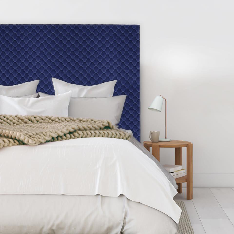 A simple and contemporary style headboard. Rectangular in shape with a textured velvet featuring a diamond stitch pattern. As these are NZ Made, please allow 6-8 weeks for production.