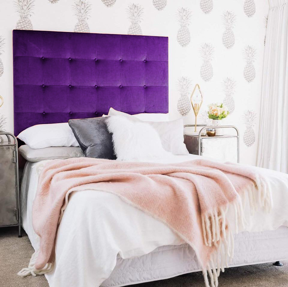 Our most popular style headboard; the Button Pop. Simple in shape with stitch lines and self-covered buttons. This style works beautifully in both contemporary and classic style homes. All our headboards are made to order in Auckland, NZ, please allow 6-8 weeks for production.