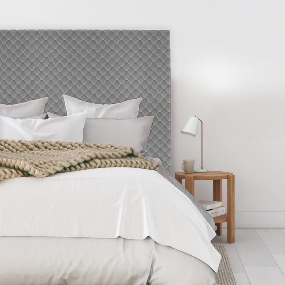 A simple and contemporary style headboard. Rectangular in shape with a textured velvet featuring a diamond stitch pattern. As these are NZ Made, please allow 6-8 weeks for production.