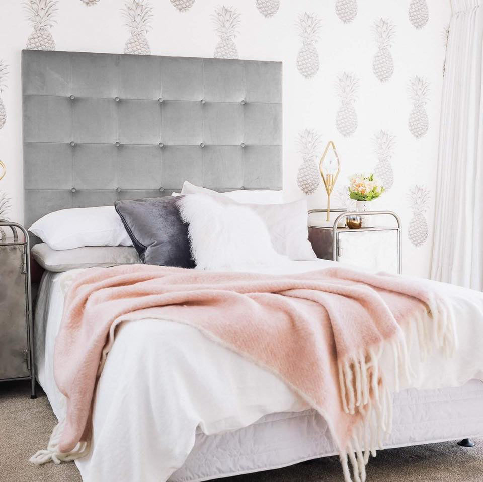 Our most popular style headboard; the Button Pop. Simple in shape with stitch lines and self-covered buttons. This style works beautifully in both contemporary and classic style homes. All our headboards are made to order in Auckland, NZ, please allow 6-8 weeks for production.