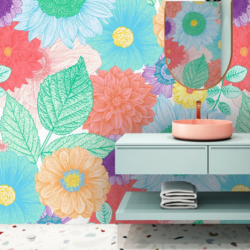 Flower Power Vinyl Wallpaper