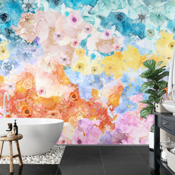 Petal Prism Removable Bathroom Wallpaper