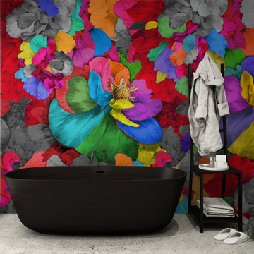 Rainbow Tickles Removable Bathroom Wallpaper