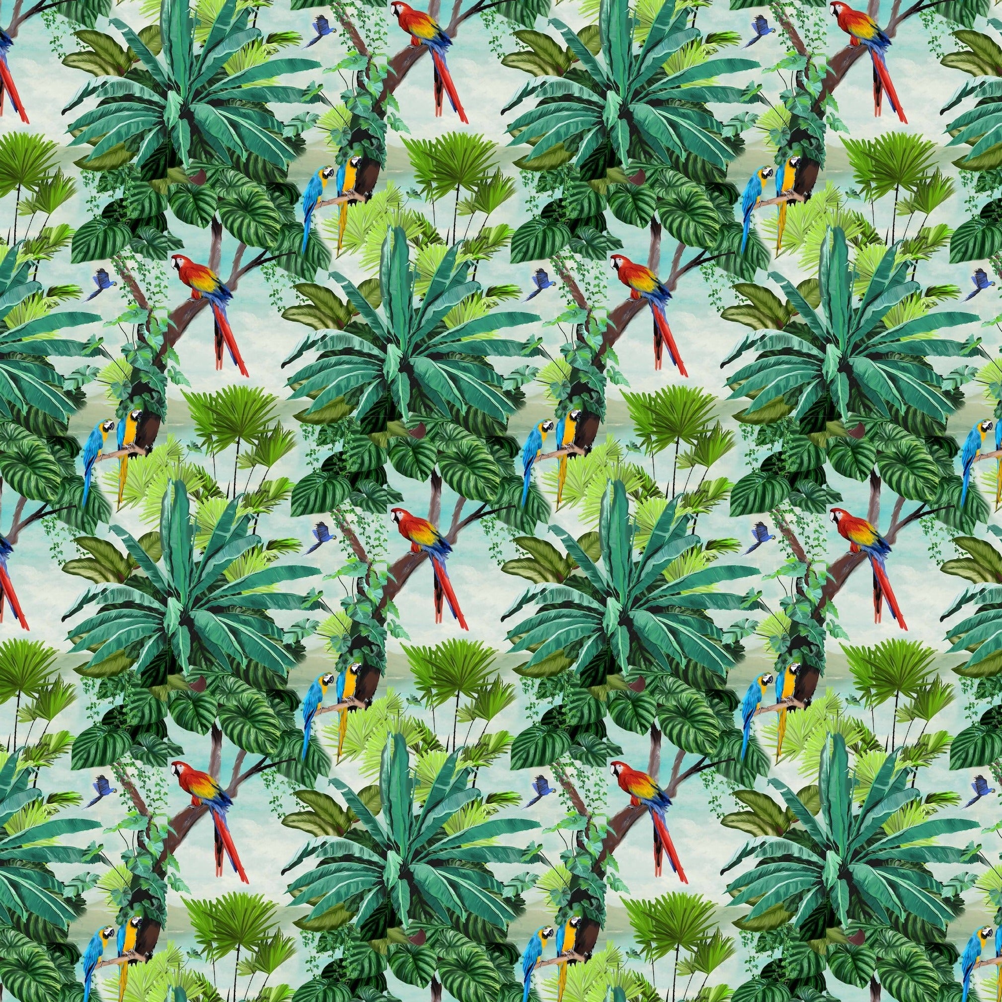 Tropical Macaw Fabric by Miss Lolo